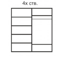 Четырехстворчатый шкаф для одежды Rimini РМШ2/4 (латте) Четырехстворчатый шкаф для одежды Rimini РМШ2/4 (латте)