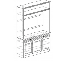 Шкаф многоцелевой в гостиную Орлеан 840 ясень темный